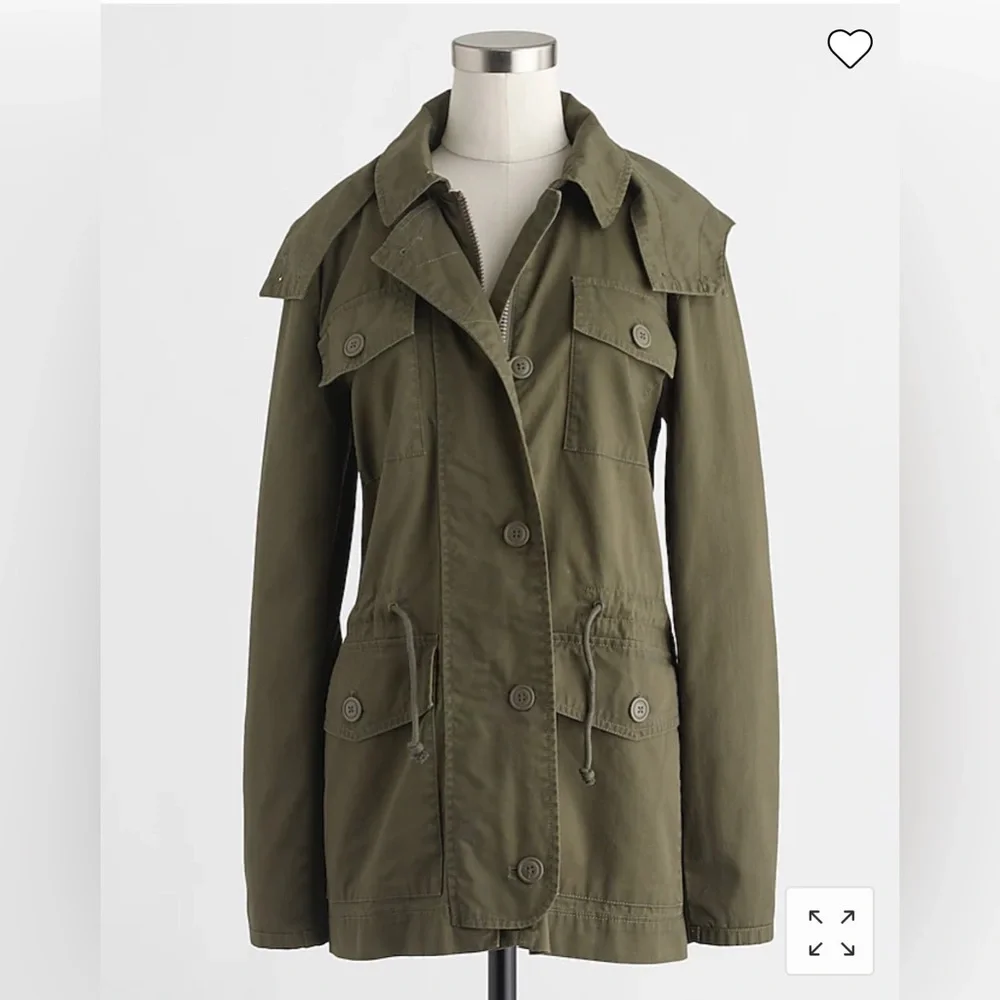 JCREW “Boyfriend Fatigue” Green 100% Cotton Jacket XS - Picture 1 of 11